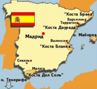Карта Испании